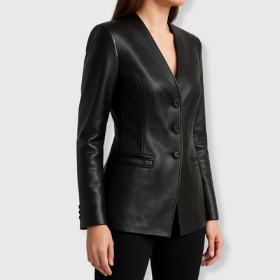 Elena | Iconic leather jacket with a modern design