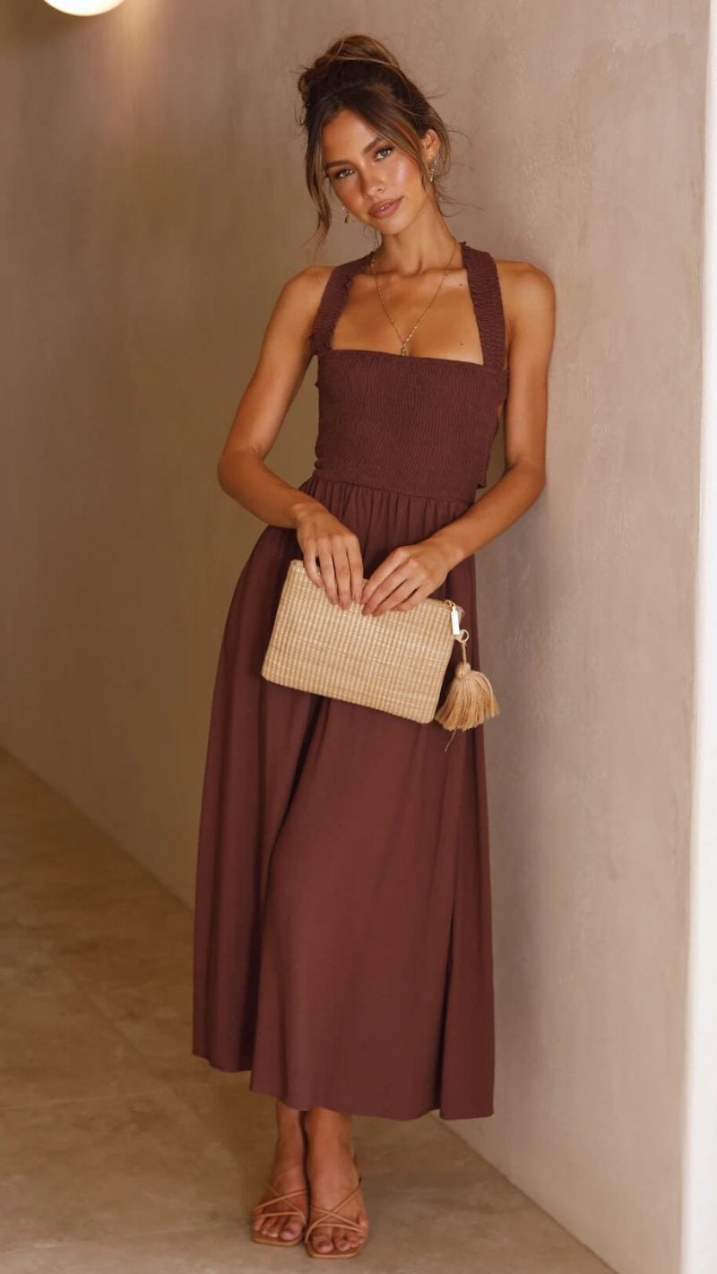 Leda | Elegant flowing maxi dress for women