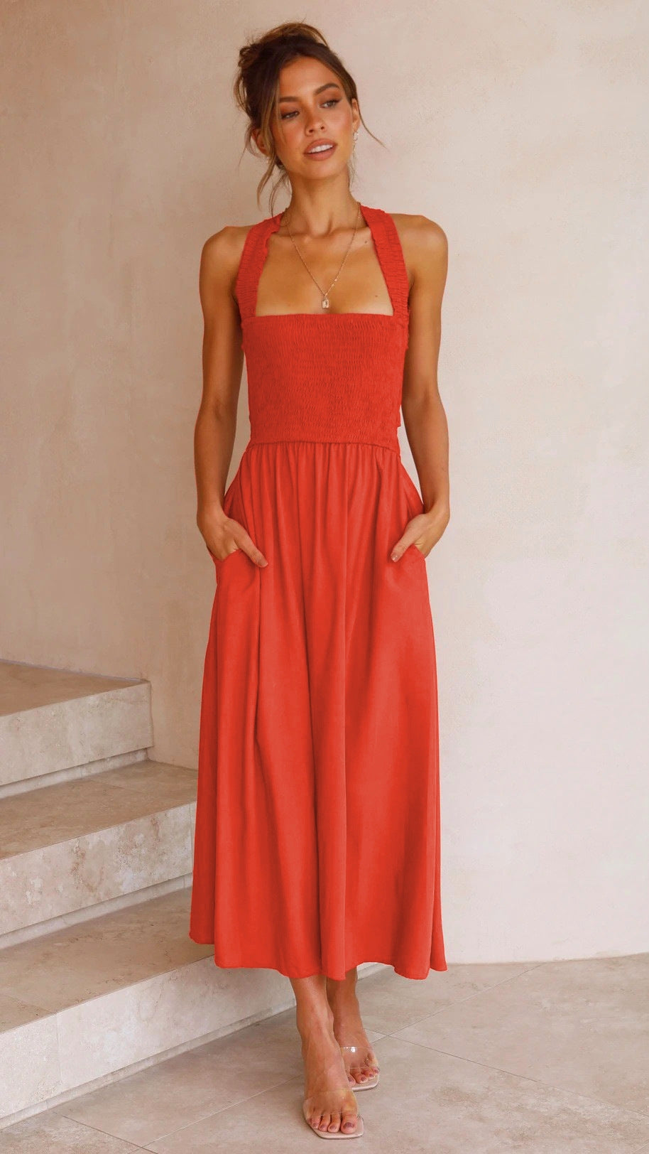 Leda | Elegant flowing maxi dress for women