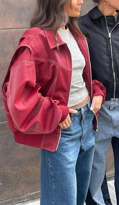 Faye | Oversized leather jacket
