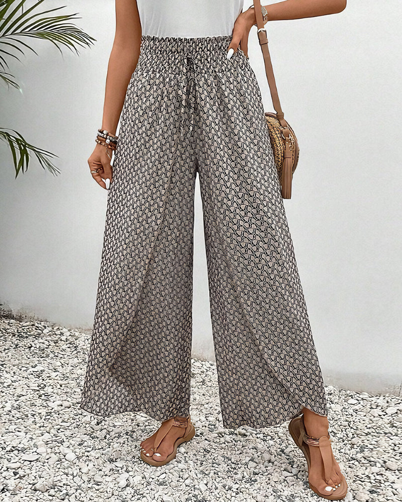 Lisette | Elegant trousers with wide leg and print