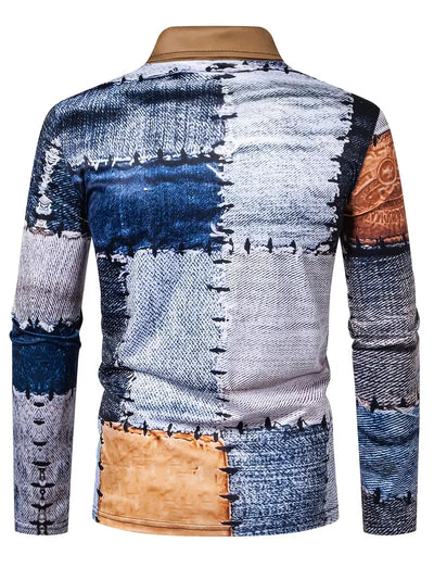 Timo | Lightweight men's shirt with contrasting details and zip fastening