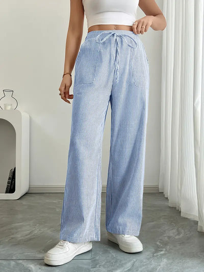 Alina | Elegant striped trousers with pockets