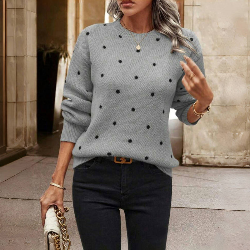 Clara | Stylish knitted jumper with a modern dot pattern
