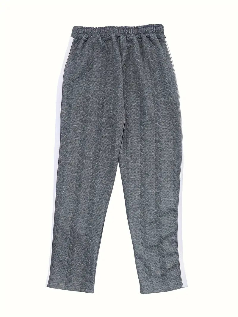 Kiana | Casual knit trousers with button accents on the sides