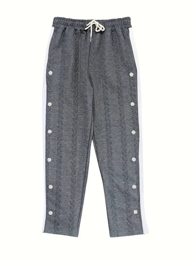 Kiana | Casual knit trousers with button accents on the sides