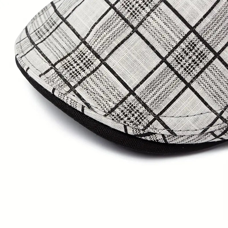 Zared | Adjustable vintage beret with check pattern