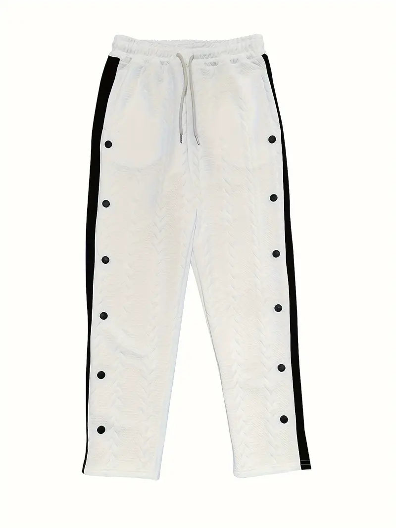 Kiana | Casual knit trousers with button accents on the sides