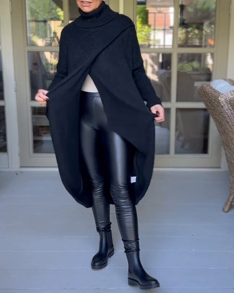 Hannah | Cosy jumper with stand-up collar and sleeves