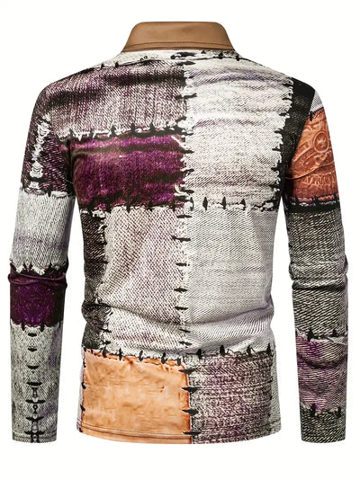 Timo | Lightweight men's shirt with contrasting details and zip fastening