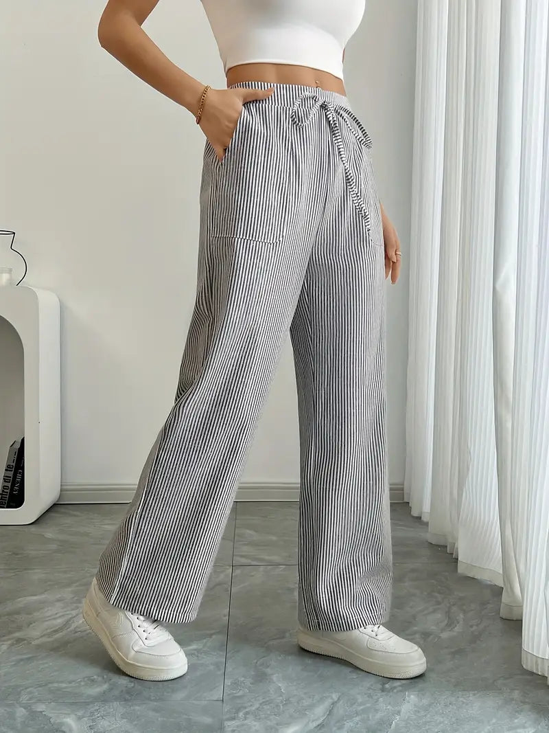 Alina | Elegant striped trousers with pockets