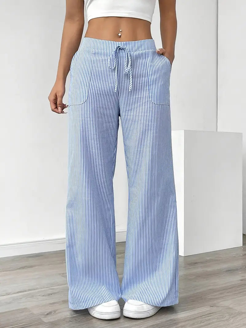 Alina | Elegant striped trousers with pockets