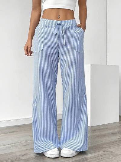 Alina | Elegant striped trousers with pockets