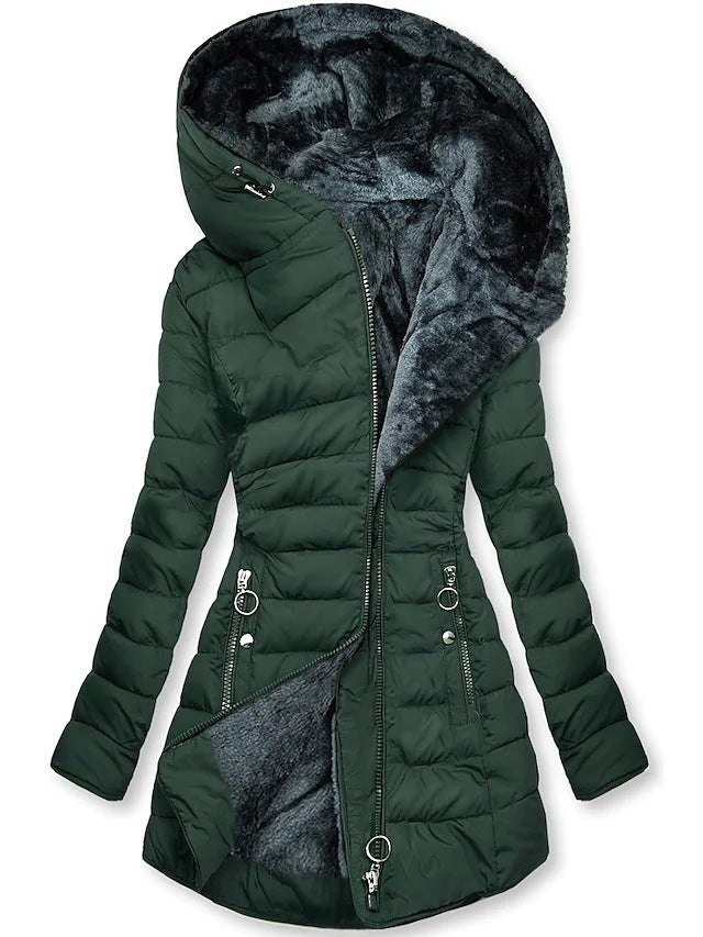 Hjorda | Women's plush hooded coat in winter style