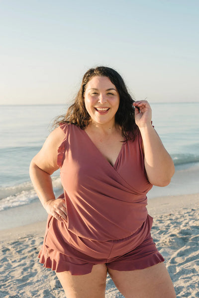Swimming costume with integrated bra for perfect support