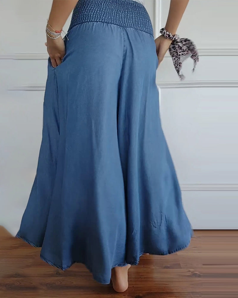 Chloe | Wide trousers with elasticated waistband