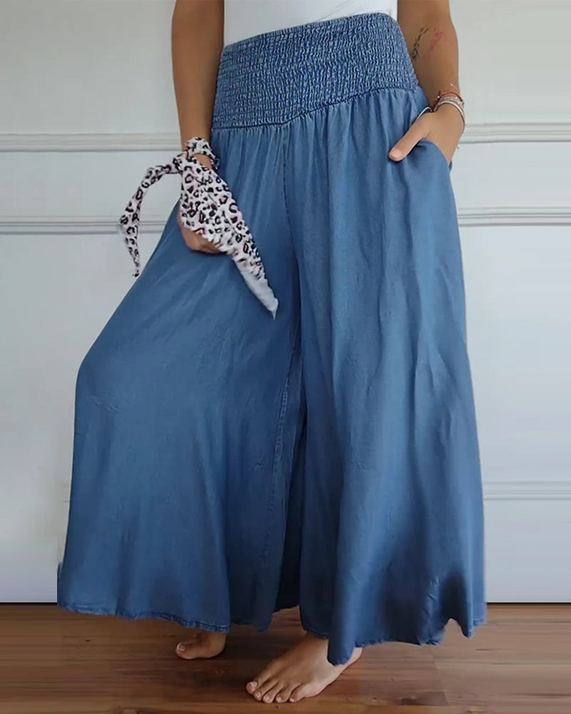 Chloe | Wide trousers with elasticated waistband