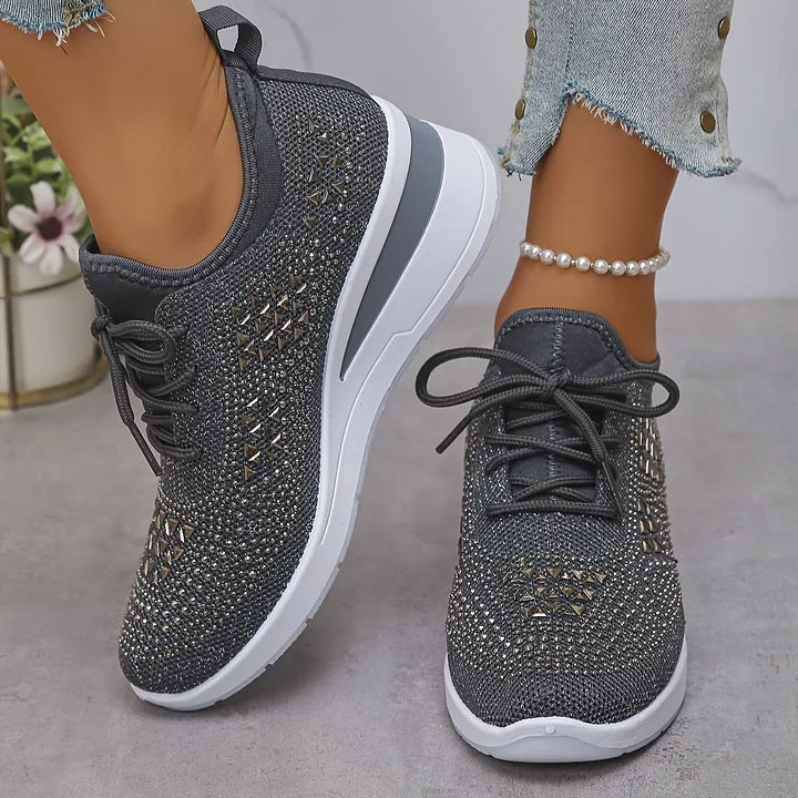 Elena | Orthopaedic trainers with rhinestones