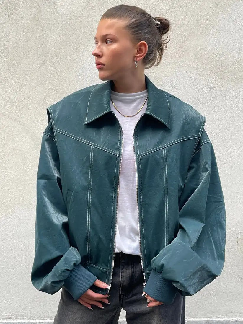 Faye | Oversized leather jacket