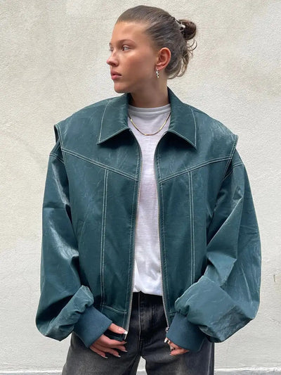 Faye | Oversized leather jacket
