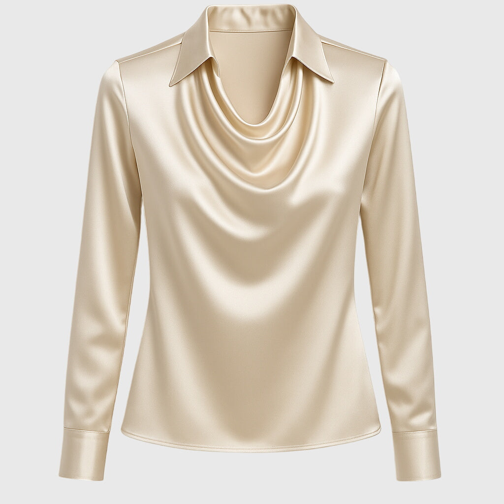 Isabella | Luxurious blouse with pleated neckline