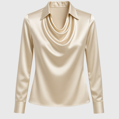 Isabella | Luxurious blouse with pleated neckline