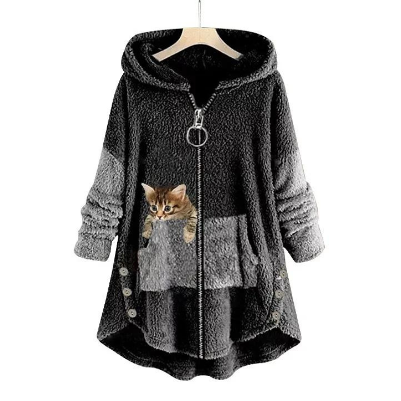 Luna | Fluffy winter hoodie with hood for women