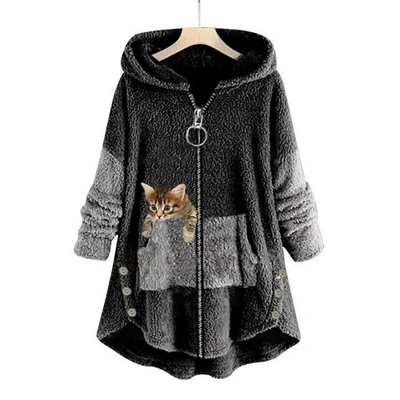 Luna | Fluffy winter hoodie with hood for women