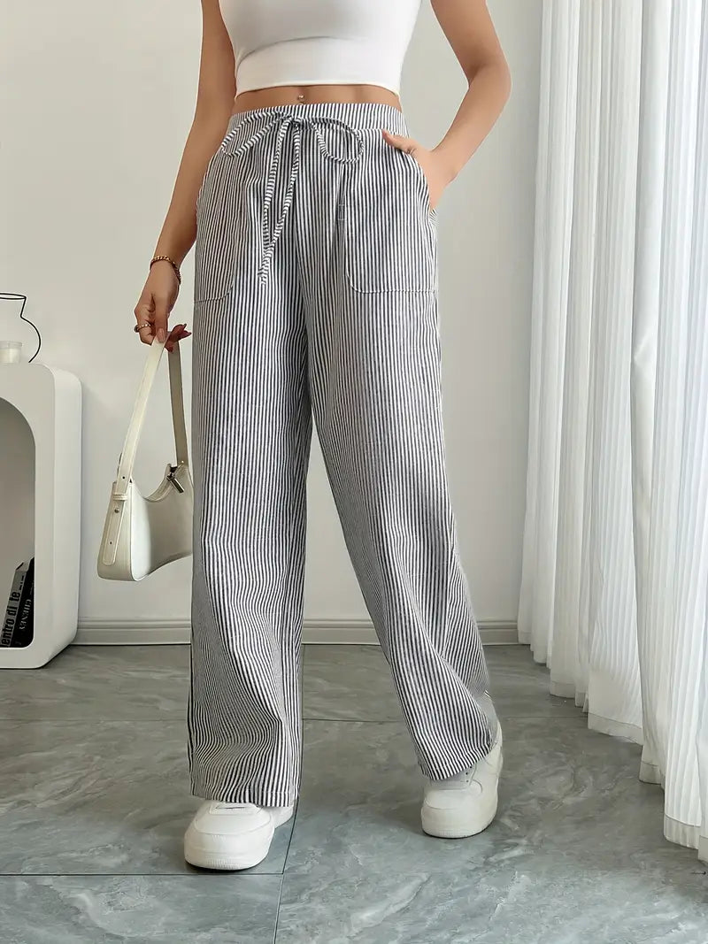 Alina | Elegant striped trousers with pockets