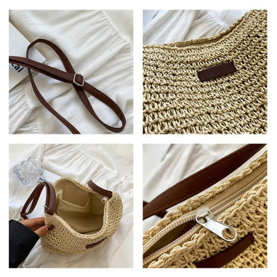 Eva | Trendy straw shoulder bag for warm days