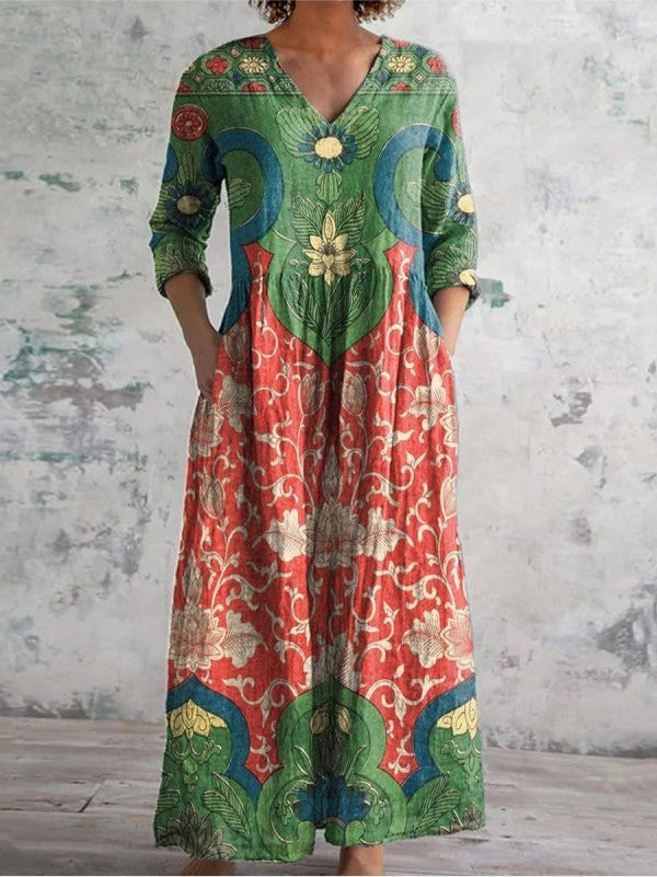 Mila | Stylish maxi dress with floral motif