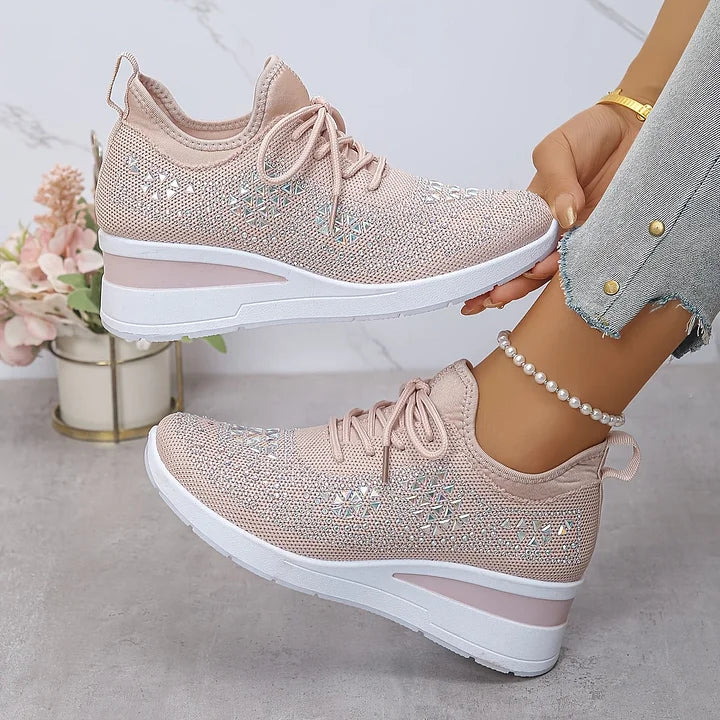 Elena | Orthopaedic trainers with rhinestones