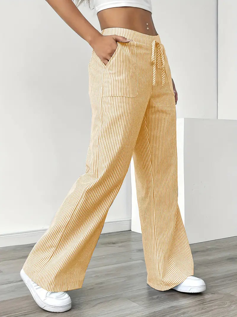 Alina | Elegant striped trousers with pockets