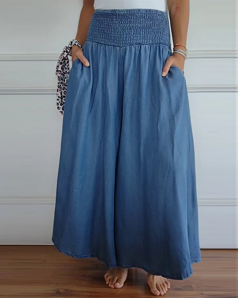 Chloe | Wide trousers with elasticated waistband