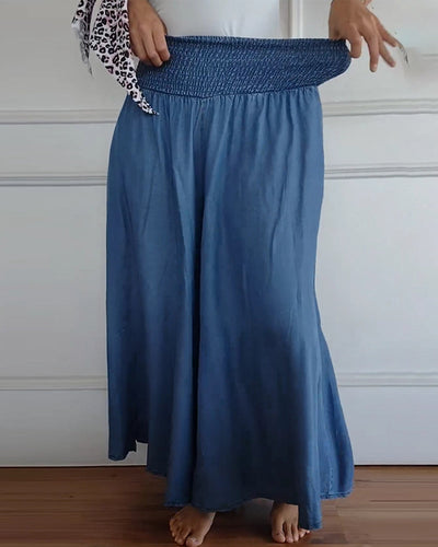 Chloe | Wide trousers with elasticated waistband