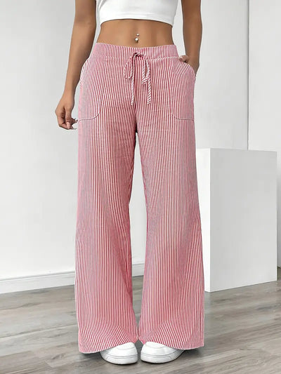 Alina | Elegant striped trousers with pockets
