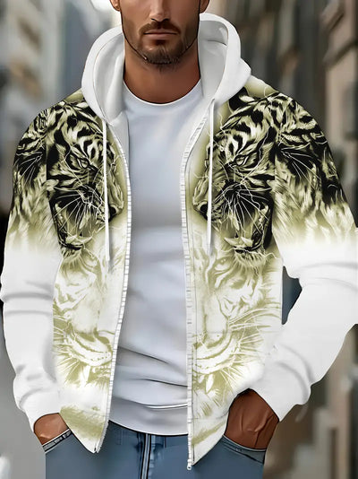 Jonas | Casual hoodie jacket with modern tiger design