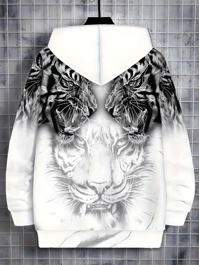 Jonas | Casual hoodie jacket with modern tiger design
