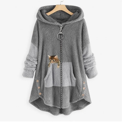 Luna | Fluffy winter hoodie with hood for women