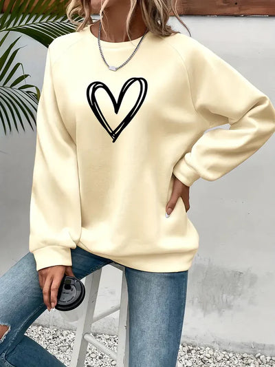 Nabia | Heart Print Sweatshirt Sweatshirt with style