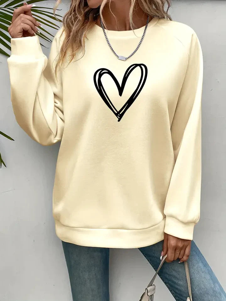 Nabia | Heart Print Sweatshirt Sweatshirt with style