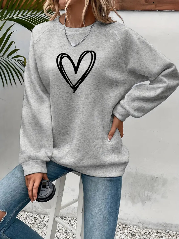 Nabia | Heart Print Sweatshirt Sweatshirt with style
