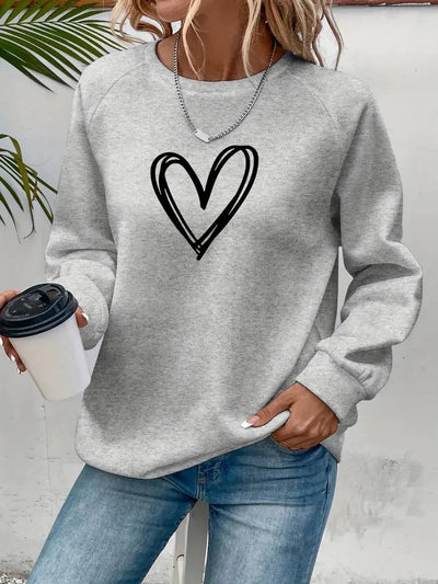 Nabia | Heart Print Sweatshirt Sweatshirt with style