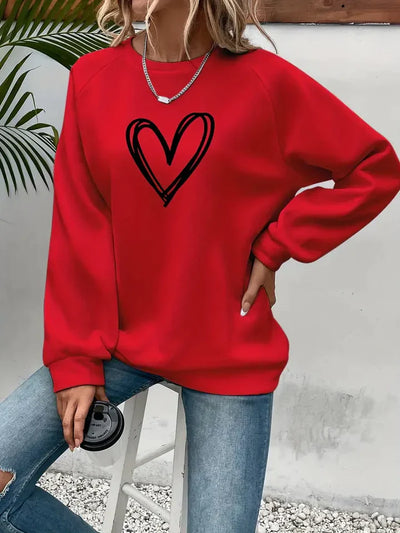 Nabia | Heart Print Sweatshirt Sweatshirt with style