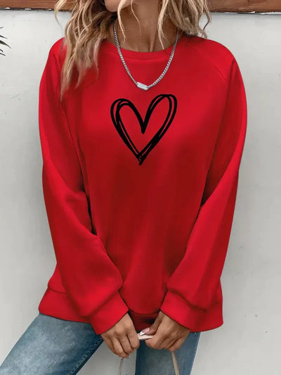 Nabia | Heart Print Sweatshirt Sweatshirt with style
