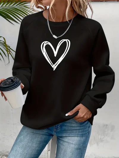 Nabia | Heart Print Sweatshirt Sweatshirt with style