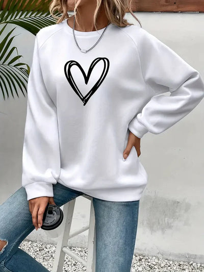 Nabia | Heart Print Sweatshirt Sweatshirt with style