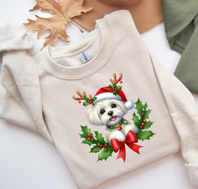 Christmas jumper for dogs with Maltese motif