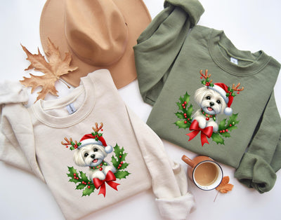 Christmas jumper for dogs with Maltese motif