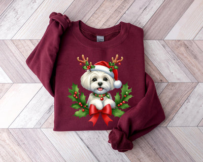 Christmas jumper for dogs with Maltese motif